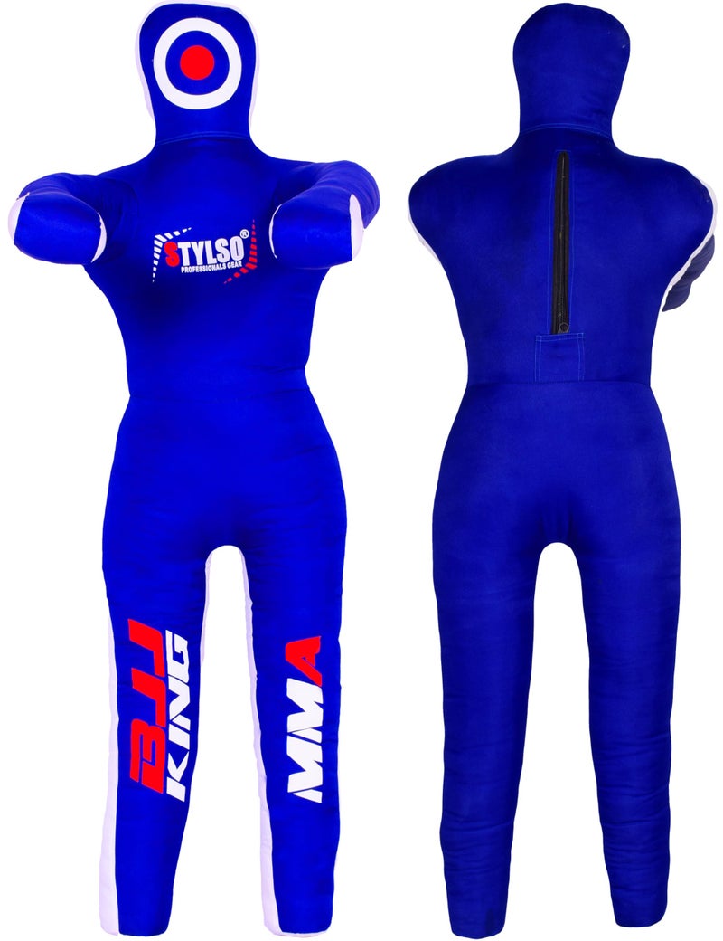Stylso دمية مصارعة غير مملوءة، دمية جيو جيتسو لتدريب BJJ MMA الجودو والكاراتيه للبالغين والأطفال والشباب وممارسة التعامل مع الدمى (أزرق 6 أقدام / 72 بوصة) - Image 4